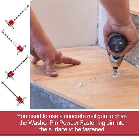 Tandefio 100 قطعة 2-1/2 بوصة دبابيس المحرك المشغلة بالطاقة، مثبتات المسحوق، أنظمة تثبيت المسحوق، دبابيس المحرك المشغلة مع 1 بوصة مغسولة in Kuwait