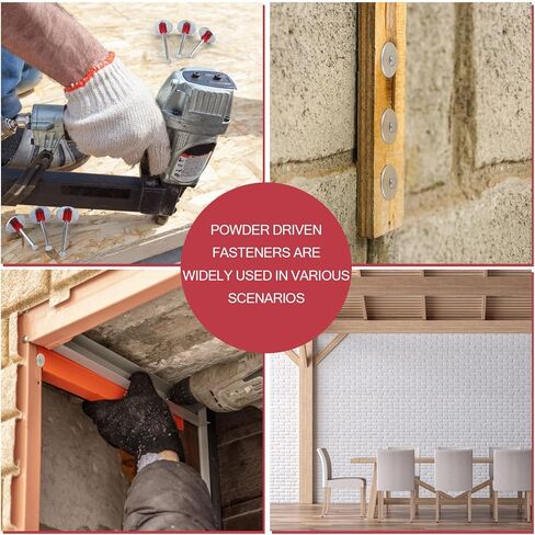 Tandefio 100 قطعة 2-1/2 بوصة دبابيس المحرك المشغلة بالطاقة، مثبتات المسحوق، أنظمة تثبيت المسحوق، دبابيس المحرك المشغلة مع 1 بوصة مغسولة in Kuwait