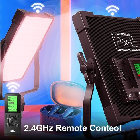 إضاءة فيديو LED بكسل RGB، مصابيح استوديو 50 وات مع جهاز تحكم عن بعد، مجموعة إضاءة التصوير الفوتوغرافي 2600K-10000K، لوحة إضاءة LED مع وظيفة الذاكرة، 552 قطعة خرز، 360 درجة لون كامل/9 مشاهد قابلة للتطبيق in Kuwait