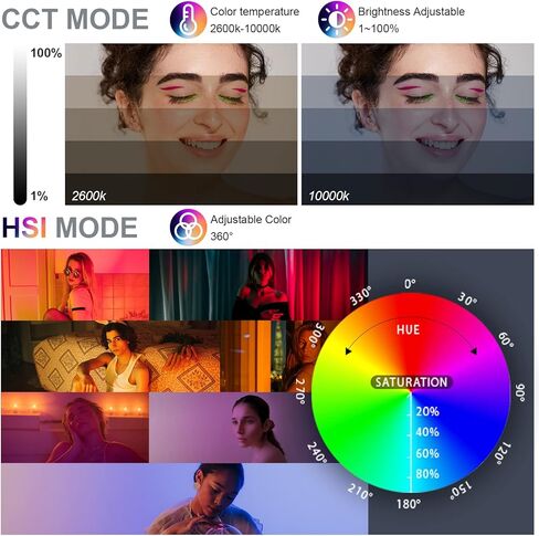 إضاءة فيديو LED بكسل RGB، مصابيح استوديو 50 وات مع جهاز تحكم عن بعد، مجموعة إضاءة التصوير الفوتوغرافي 2600K-10000K، لوحة إضاءة LED مع وظيفة الذاكرة، 552 قطعة خرز، 360 درجة لون كامل/9 مشاهد قابلة للتطبيق in Kuwait