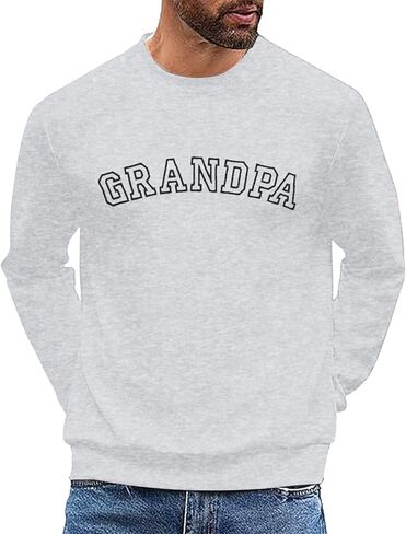 LUKYCILD Grandpa Embroidered Sweatshirt Men: Papa Sweatshirts Grandfather Long Sleeve Shirt Grandpa Gifts Casual Tops in Kuwait