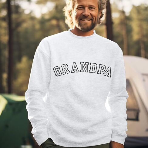 LUKYCILD Grandpa Embroidered Sweatshirt Men: Papa Sweatshirts Grandfather Long Sleeve Shirt Grandpa Gifts Casual Tops in Kuwait