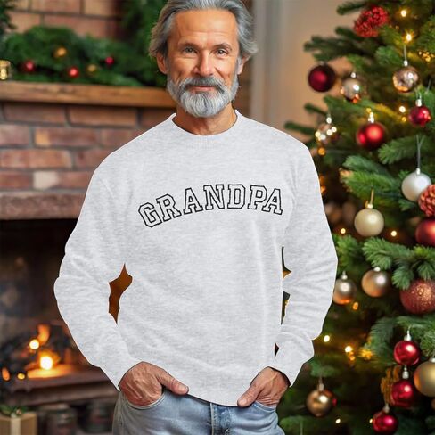 LUKYCILD Grandpa Embroidered Sweatshirt Men: Papa Sweatshirts Grandfather Long Sleeve Shirt Grandpa Gifts Casual Tops in Kuwait