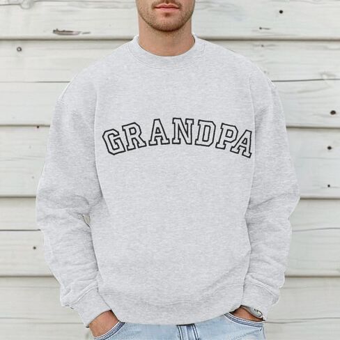 LUKYCILD Grandpa Embroidered Sweatshirt Men: Papa Sweatshirts Grandfather Long Sleeve Shirt Grandpa Gifts Casual Tops in Kuwait