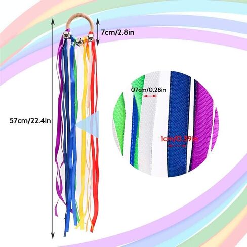 TANOFAR Montessori Toy | Hand Kite | Baby Sensory Toy | Sensory Ribbon Toy | Waldorf Toy | Wooden Baby Toys | Wooden Toddler Toys | Rainbow Hand Kite in Saudi Arabia