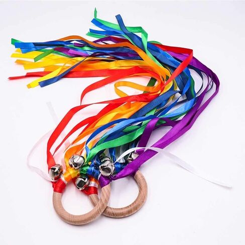 TANOFAR Montessori Toy | Hand Kite | Baby Sensory Toy | Sensory Ribbon Toy | Waldorf Toy | Wooden Baby Toys | Wooden Toddler Toys | Rainbow Hand Kite in Saudi Arabia