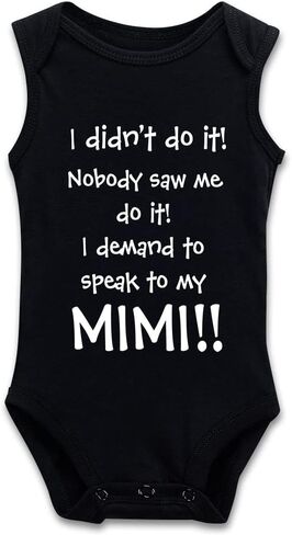DOQOSESHY I Demand to Speak to My Mimi Unisex Baby Bodysuit Rompers Funny Newborn Clothes in Saudi Arabia