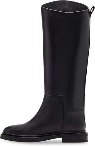 Steve Madden Women's Gaige Knee High Boot, Black Leather, 8 in Saudi Arabia