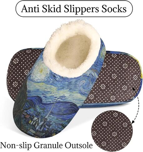 Women's Slippers Comfy Warm House Slippers for Women Men, Fuzzy Slip-on Plush Ladies Slippers Socks for Winter Bedroom Indoor and Outdoor in Kuwait