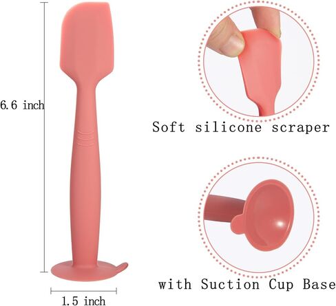 Baby Diaper Cream Spatula Soft Silicone Butt paste Applicator Diaper Cream Brush with Suction Cup Base 2 Pack (Green Khaki) in Saudi Arabia