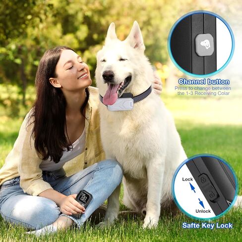 Wireless Dog Fence for 2 Dogs, Wireless Fence for Dogss, Electric Dog Fence, Electric Fence for Dogs, 2 in 1 Wireless Dog Fence System with Waterproof and Rechargeable Dog Training Collar in Saudi Arabia