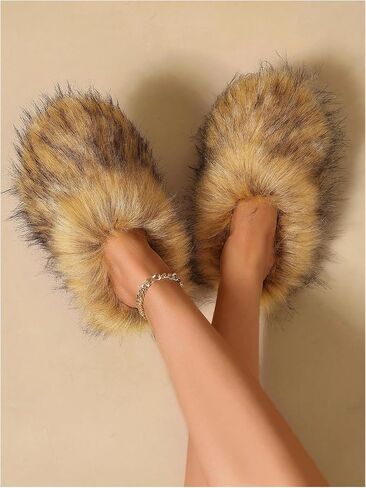 Verdusa Women's Furry Faux Fur House Slippers Warm Home Slipper Shoes in Saudi Arabia