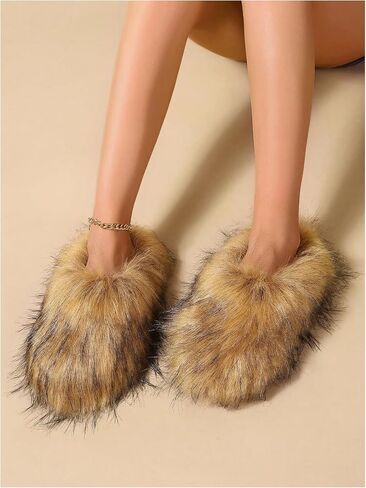 Verdusa Women's Furry Faux Fur House Slippers Warm Home Slipper Shoes in Saudi Arabia