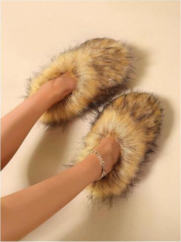 Verdusa Women's Furry Faux Fur House Slippers Warm Home Slipper Shoes in Saudi Arabia
