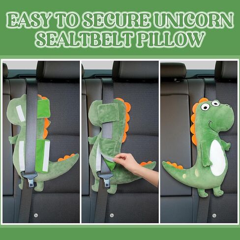 Jutom 2 Pcs Seat Belt Cushion for Children Kids Travel Seat Belt Pillow Cute Cover Soft and Comfort Car Seat Strap Belt Adjust Shoulder Pads Seat Belt for Baby Boys Girls(Dragon) in Saudi Arabia