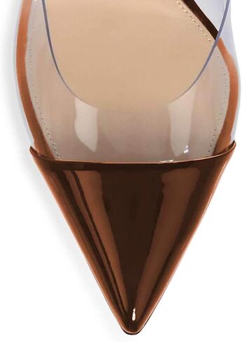 XYD Women Transparent Slingback Mid Kitten Heels Pumps Pointed Toe PVC Dress Sandals Clear Shoes with Buckle in Saudi Arabia