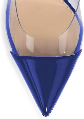 XYD Women Transparent Slingback Mid Kitten Heels Pumps Pointed Toe PVC Dress Sandals Clear Shoes with Buckle in Saudi Arabia