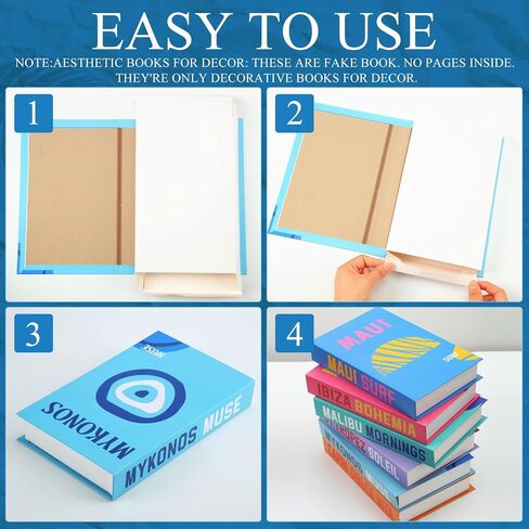 Honoson Preppy Room Decor Preppy Decorative Books Modern Fashion Coffee Table Book for Shelf Decor Contemporary Farmhouse Stacked Books Display Faux Books for Teens (Cute Style,6 Pcs) in Saudi Arabia