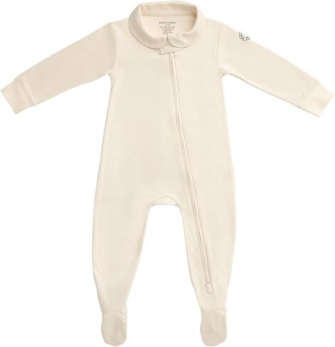 Baby Footed Pajamas 100% Organic Pima Cotton Sleeper, Pocket for Security Tracker, Infant Unisex-Sizes 0-12 Months in Saudi Arabia