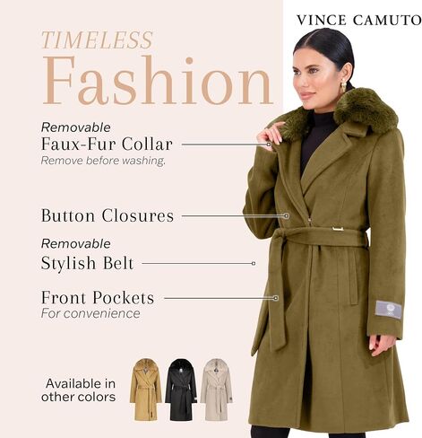 Vince Camuto Double-Breasted Wool Blend Womens Jacket, Winter Coats for Women in Saudi Arabia