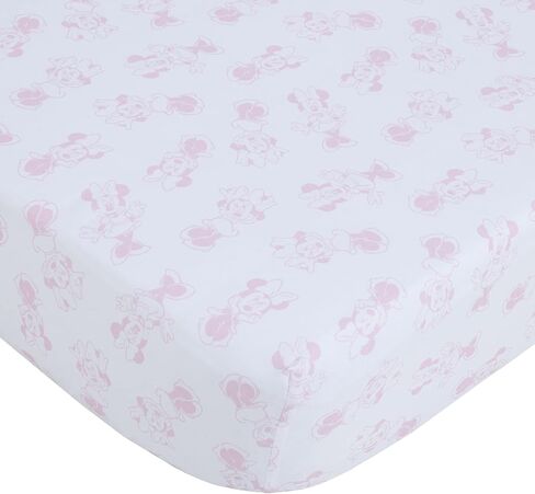 Disney Minnie Mouse Be Happy Pink, Lavender, Aqua & Orange 3Piece Crib Bedding Set - Comforter, Fitted Crib Sheet & Bed Skirt, Pink, Lavender, Aqua, Orange in Saudi Arabia
