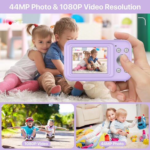 Digital Camera 1080P Kids Camera with 16X Zoom - 44MP Anti Shake Point and Shoot Digital Cameras for Photography | Compact Small Camera for Kids Girls Boys Teens Beginners (SD Card Not Include) in Saudi Arabia