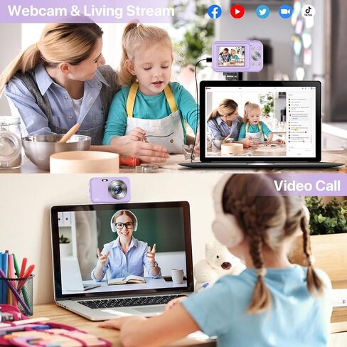 Digital Camera 1080P Kids Camera with 16X Zoom - 44MP Anti Shake Point and Shoot Digital Cameras for Photography | Compact Small Camera for Kids Girls Boys Teens Beginners (SD Card Not Include) in Saudi Arabia