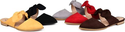 Journee Womens Telulah Slip On Pointed Toe Mules Flats in Saudi Arabia
