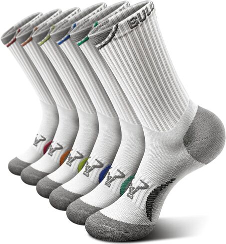 BULLIANT Men Compression Socks, Athletic Active Running Socks for Men Sports Hiking Fishing Cushioned Footbed Arch Support in Kuwait