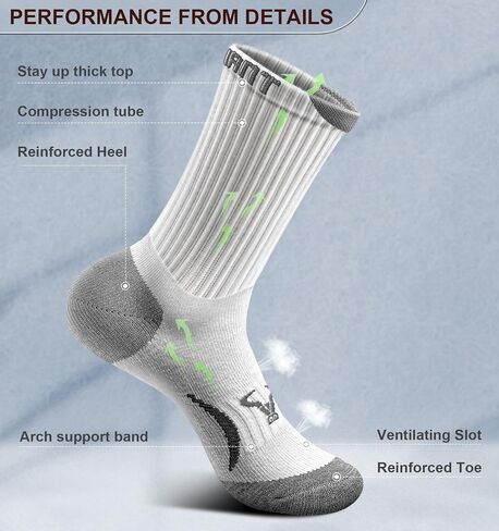 BULLIANT Men Compression Socks, Athletic Active Running Socks for Men Sports Hiking Fishing Cushioned Footbed Arch Support in Kuwait