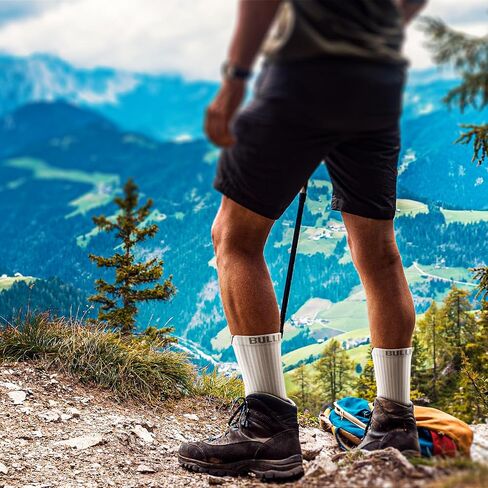 BULLIANT Men Compression Socks, Athletic Active Running Socks for Men Sports Hiking Fishing Cushioned Footbed Arch Support in Kuwait