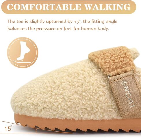 شبشب نسائي من ONCAI، قباقيب حديقة لطيفة من الفرو الصناعي من الشيربا سهلة الارتداء مع بطانة من الصوف القطبي ووسادة قدم من إسفنج الذاكرة ونعل صلب من المطاط الداخلي/الخارجي (مقاس الولايات المتحدة 6-11) in Kuwait