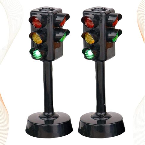Kisangel 2pcs Traffic Signals Lamp Toy Traffic Lights with Sound Light Early Education Toy for Kindergarten Kids Toddler Baby Kids Christmas Party Favor(Random Color and Size) in Saudi Arabia