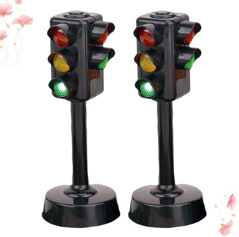 Kisangel 2pcs Traffic Signals Lamp Toy Traffic Lights with Sound Light Early Education Toy for Kindergarten Kids Toddler Baby Kids Christmas Party Favor(Random Color and Size) in Saudi Arabia