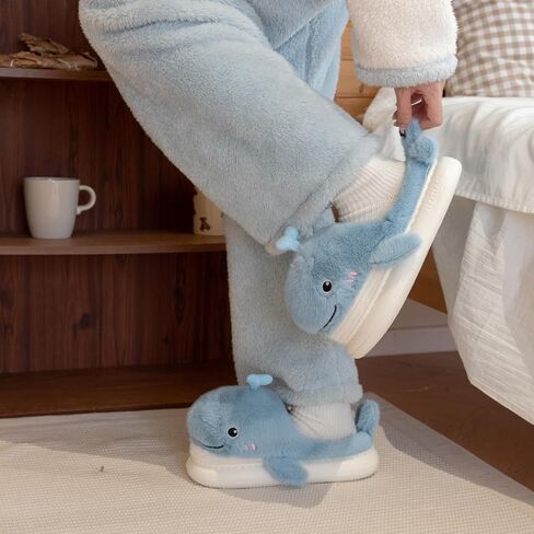Cute Slippers, Slippers for Women, Kawaii Whale House Slippers for Woman, Cartoon Animal Slippers for Indoor in Saudi Arabia
