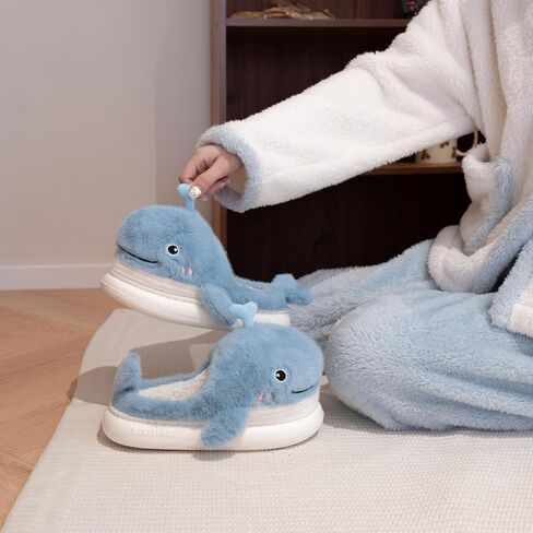 Cute Slippers, Slippers for Women, Kawaii Whale House Slippers for Woman, Cartoon Animal Slippers for Indoor in Saudi Arabia