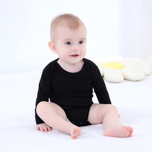 GUISBY Baby Rayon Long Sleeve with Snap Bodysuits for Boy Girl 0-24 Months 2-packs in Saudi Arabia