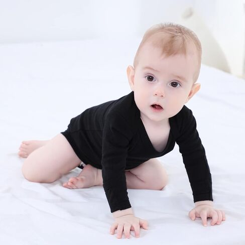 GUISBY Baby Rayon Long Sleeve with Snap Bodysuits for Boy Girl 0-24 Months 2-packs in Saudi Arabia