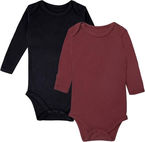 GUISBY Baby Rayon Long Sleeve with Snap Bodysuits for Boy Girl 0-24 Months 2-packs in Saudi Arabia