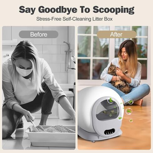 50 PCS Self Cleaning Cat Litter Box，Drawstring Cat Litter Box Liners，Scoop Free Automatic Cat Litter Box Extra Large Litter Box measures 23" x 15.7" in Saudi Arabia