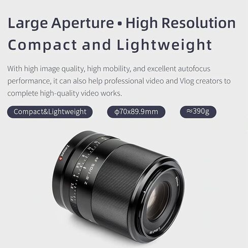 VILTROX 50mm f/1.8 F1.8 STM Auto Focus Prime Full Frame Lens for Nikon Z-Mount Camera Z5 Z50 Z6 Z6 II Z7 Z7 II in Saudi Arabia