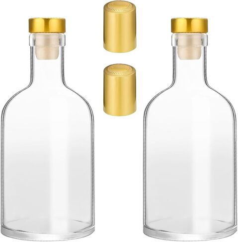 JIUYUE 13 pcs 6 oz / 200 ml Glass Bottles with Lids,Small Wine Bottles with Cork,Limoncello Bottles,Sauce Bottles Glass,Empty Whiskey Bottles. in Saudi Arabia