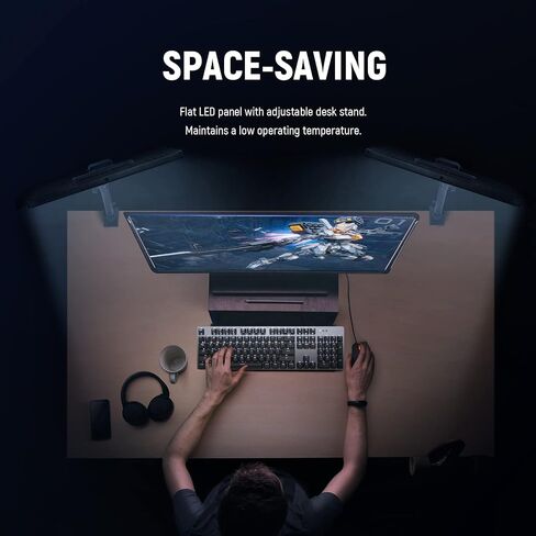 NEEWER 15.5" Key Light Streaming Light, Video Light with PC Mac Control & iOS Android APP, 2800lm GL1 LED Panel Light with Desk Clamp Compatible with Elgato Stream Deck for Gaming Zoom YouTube, Black in Saudi Arabia