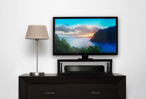 Aleratec 2-Tier Swivel TV Stand: Adjustable TV Riser for Flat Screens, Gaming Consoles and Monitors - Space-Saving Tabletop Stand for Home and Office (20.75in x 11in) in Saudi Arabia