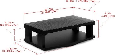 Aleratec 2-Tier Swivel TV Stand: Adjustable TV Riser for Flat Screens, Gaming Consoles and Monitors - Space-Saving Tabletop Stand for Home and Office (20.75in x 11in) in Saudi Arabia