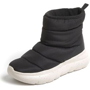 Dearfoams Women's Texoma Regrind Slip-in Boot-Comfortable, Puffy Nylon, Fleece Lining, Energy Return Mid Calf