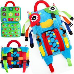 teytoy Sensory Learning Pillow Toys, Travel Toys Essential for Toddlers 1-3 Develop Fine Motor Skills and Problem Solving, Learning Activity Busy Toys Sensory Fidget Toys Learn Number Colour