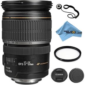 Canon EF-S 17–55mm f/2.8 IS USM Lens Kit Accessory Bundle - International Version