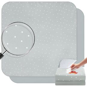Baby Splat Mat for Under High Chair 2 Pack, 42 x 42 Inch Splash Mat for Arts & Crafts & Eating Mess, Waterproof and Washable Spill Mat, Baby Playtime Anti-Slip High Chair Mat for Floor or Table,Grey