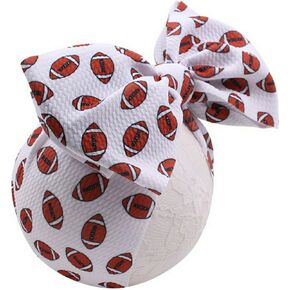 J&J Boutiques Football 7" Bow Headwrap/Headband for Baby Girls upto 4 Years